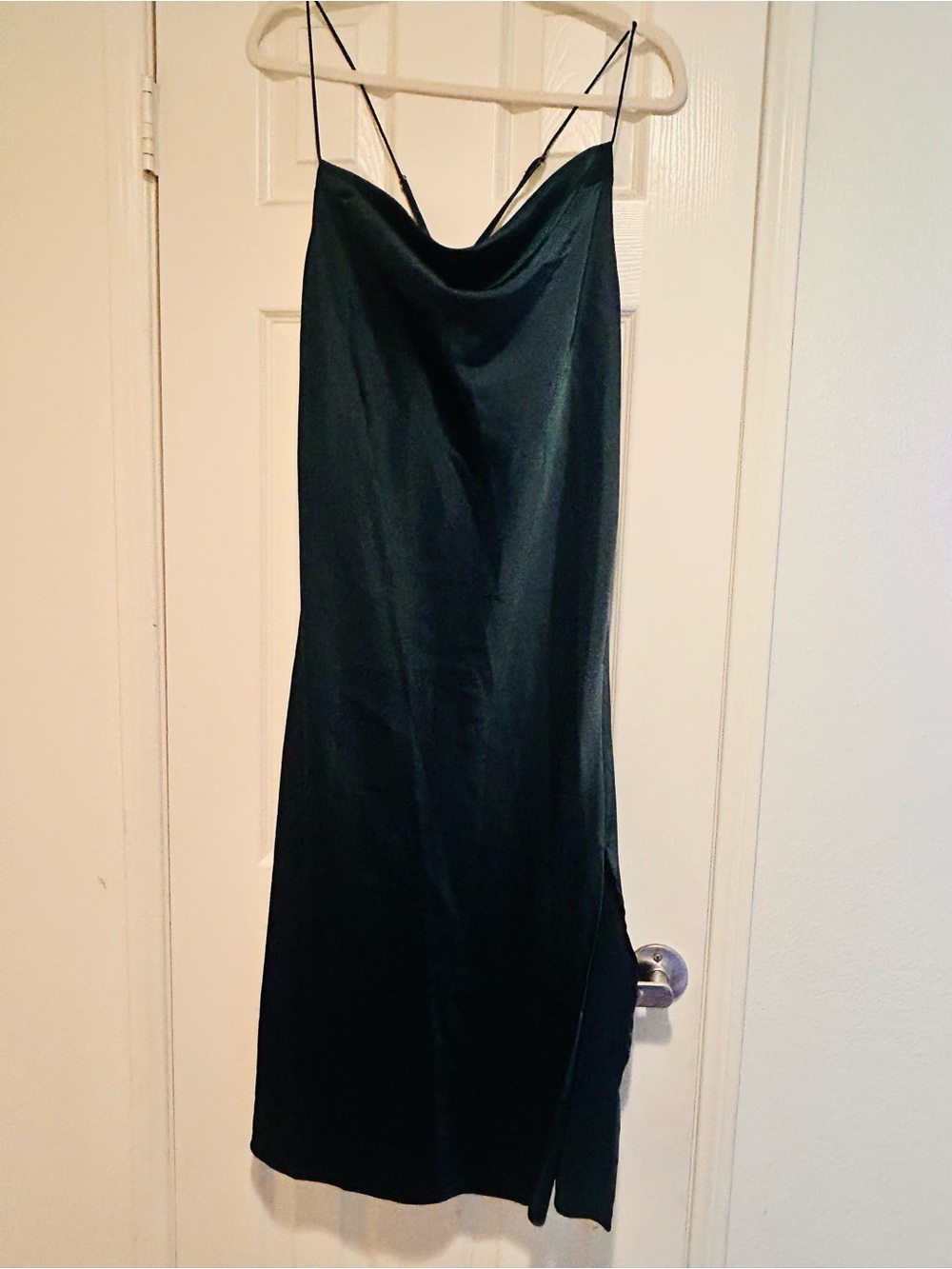Banana Republic Emerald Green Satin Slip Midi Dress